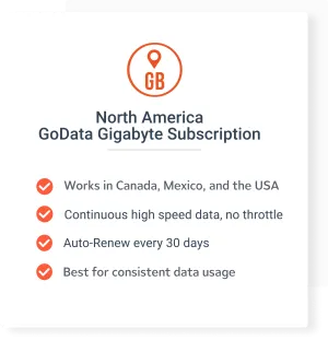 North America GoData 10GB Subscription: 12 Months