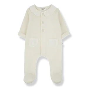 1  in the Family Ecru Alexia Jumpsuit with Feet