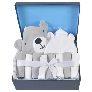 10-Piece Baby & Toddler Boys Bear Hooded Towel, Robe, & Washcloths Set