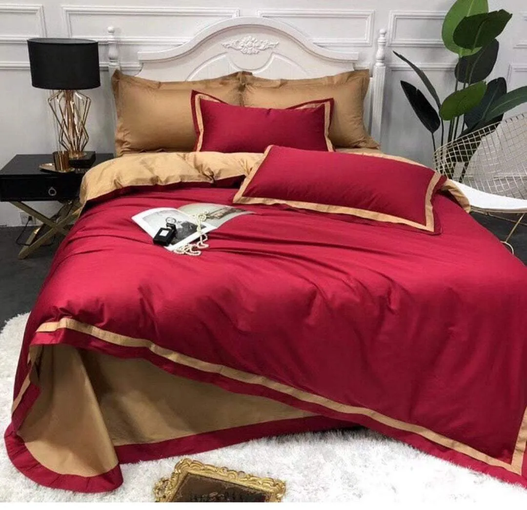 10pc Bedding Set with Duvet covers & 6 pillow cases-Red