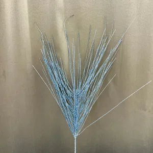 18" Blue Glitter Longleaf Pine Spray