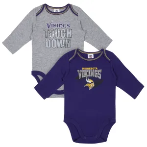 2-Pack Baby Boys Minnesota Vikings Long Sleeve Bodysuits