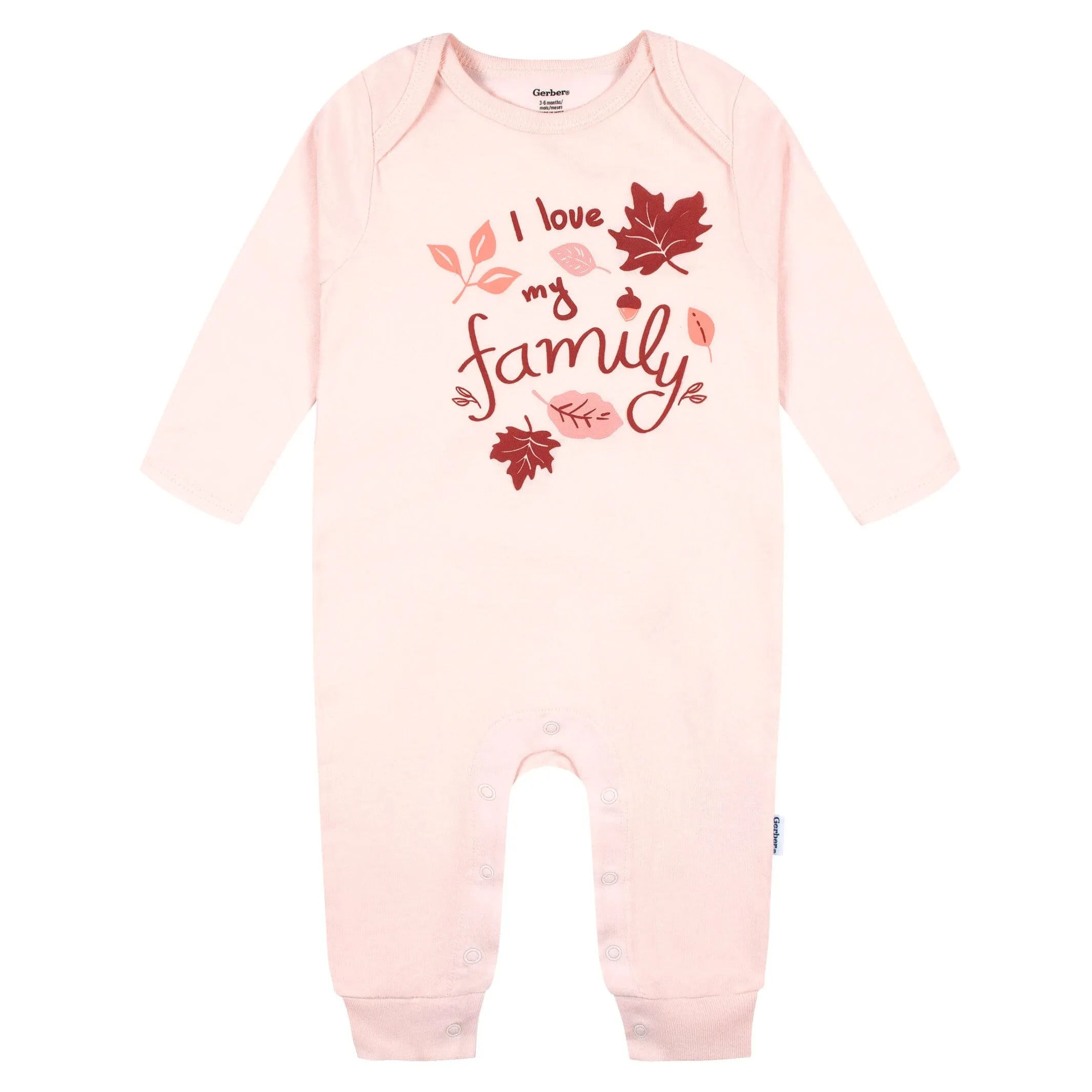 2-Pack Baby Girls Pink Leaves Rompers