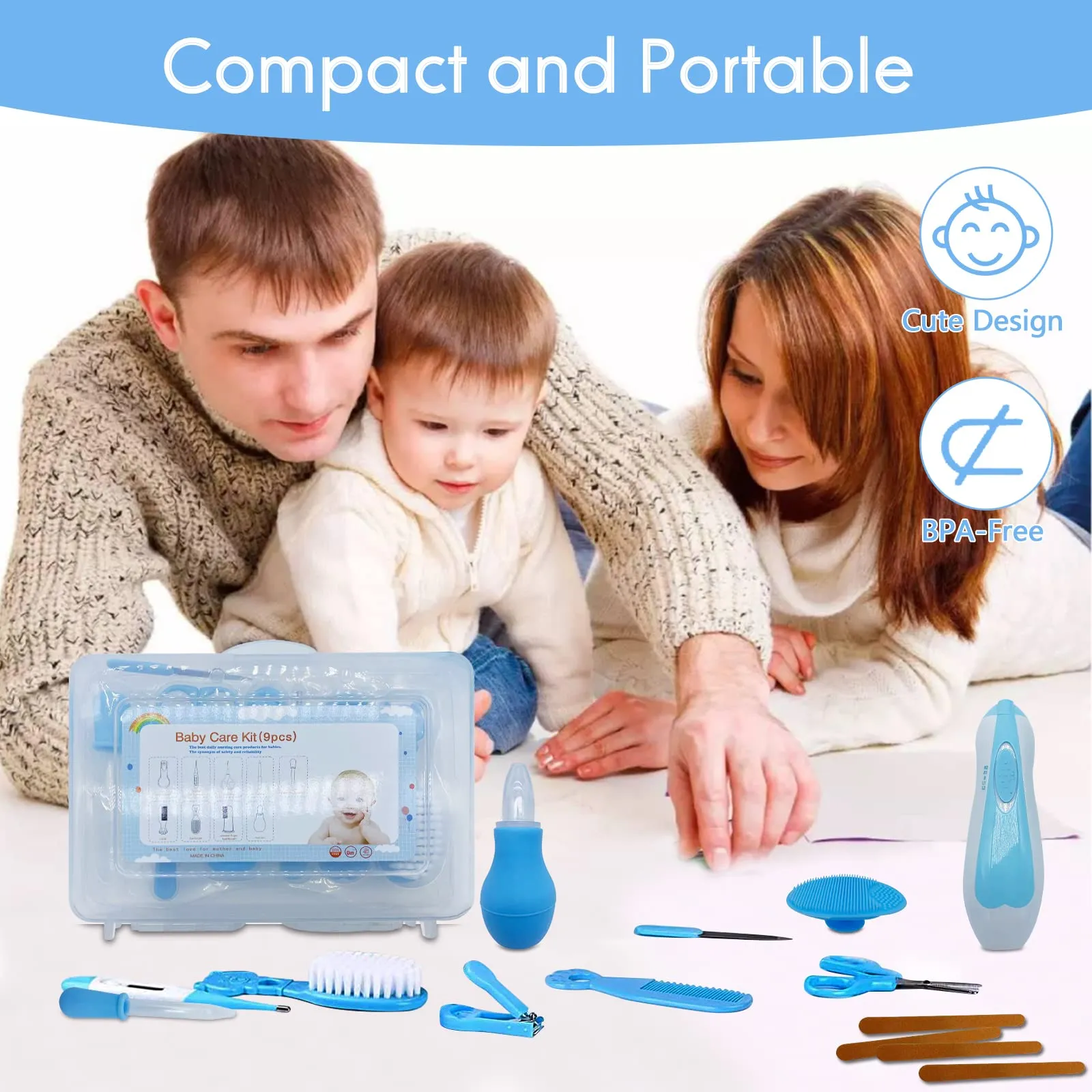 28Pcs Baby Grooming Care Kit, Carelax Baby Healthcare and Grooming Kit Baby Electric Nail Trimmer Comb and Brush Set for Newborn Infant Toddlers