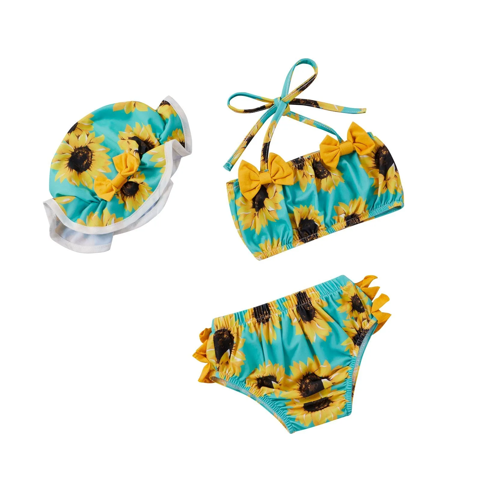 3-Piece Baby Sunflower Swimwears