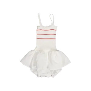 3001-BABY DRESS TUTU-Red Stripes