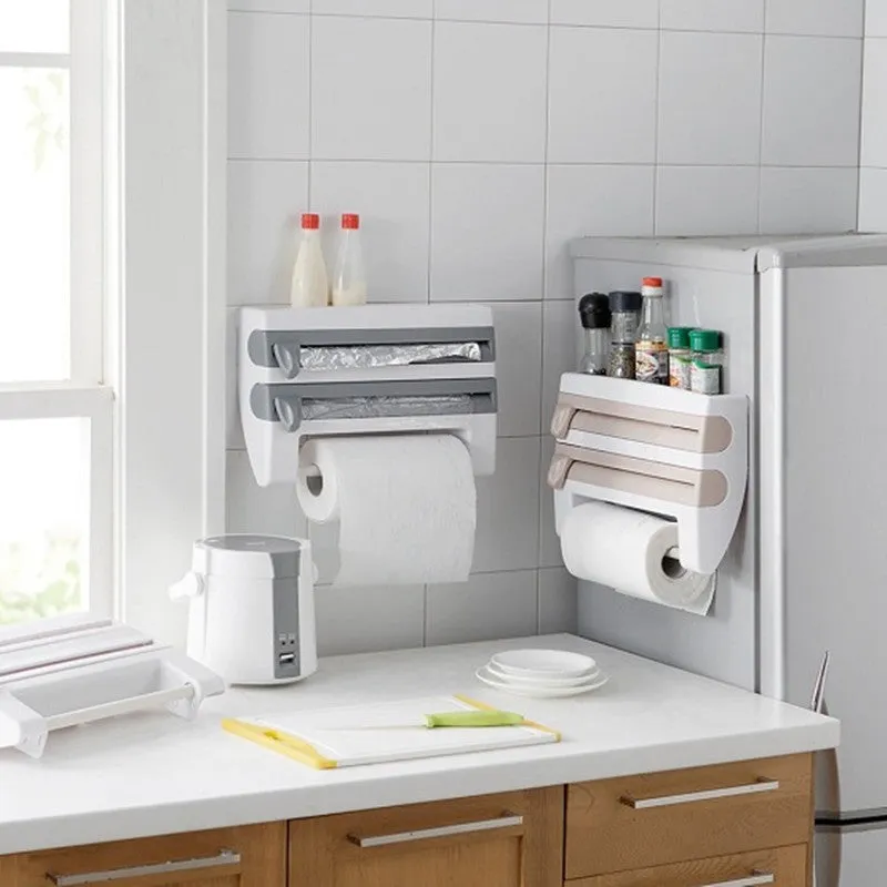 4-In-1 Foil- Film- Paper Towel Dispenser   Spice Rack