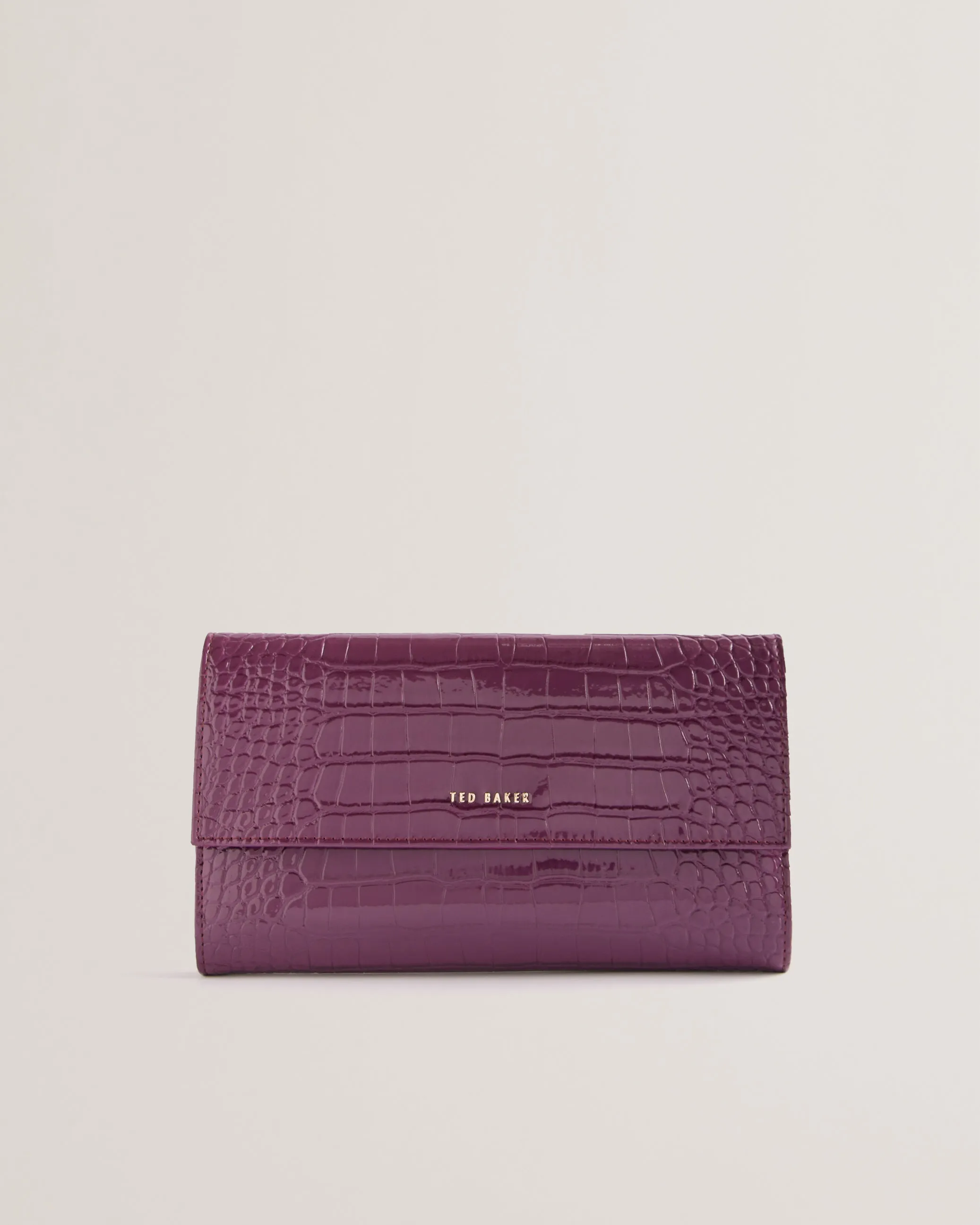 Abbiiss Croc Effect Travel Wallet Maroon