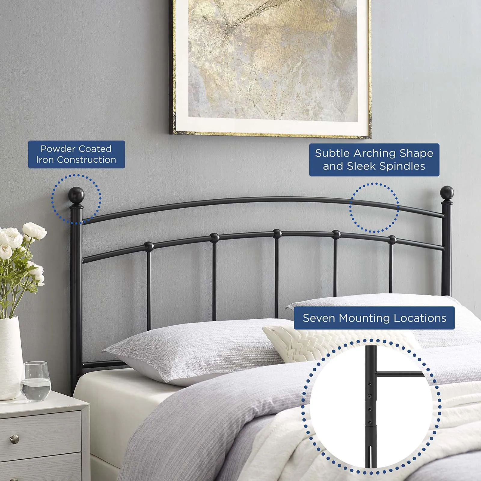 Abigail Metal Headboard by Modway