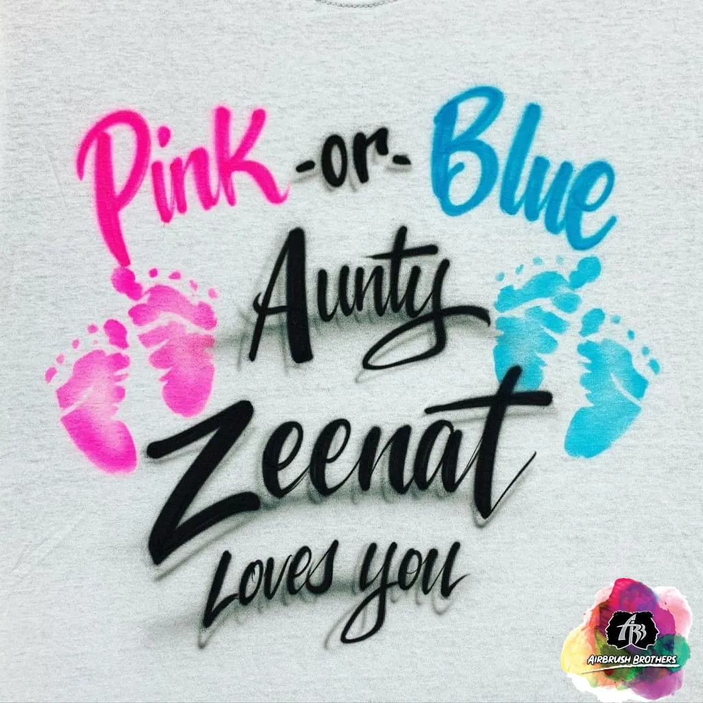 Airbrush Baby Gender Reveal Shirt Design