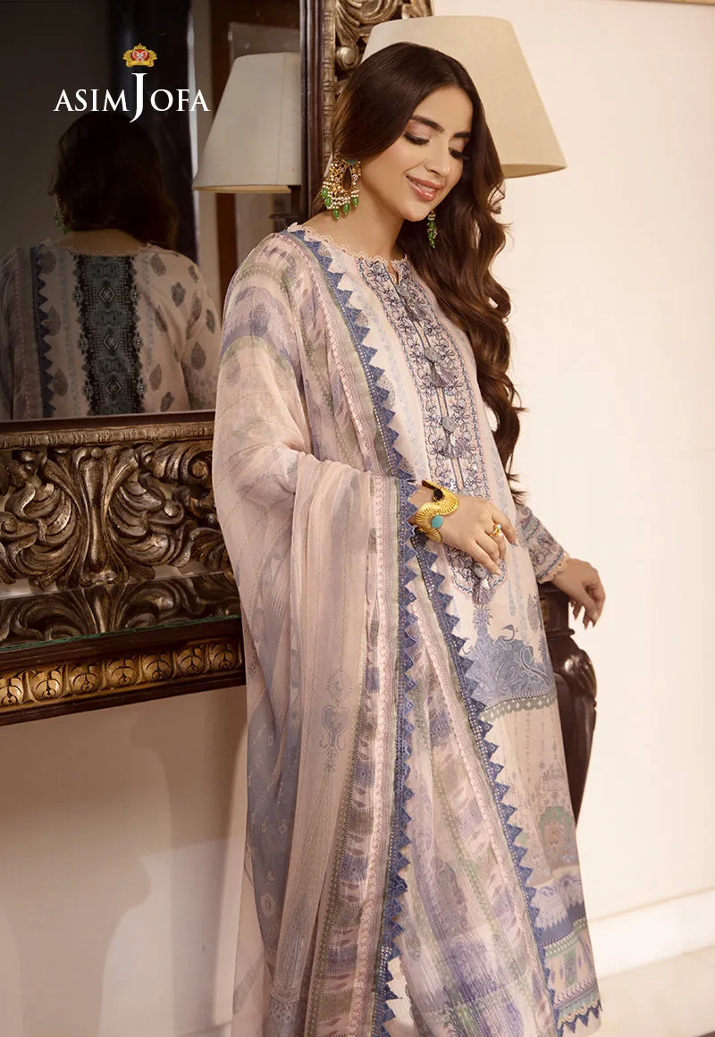 AJAS-05 DESIGNERS STITCHED EMBROIDERED CAMBRIC 3 PCS