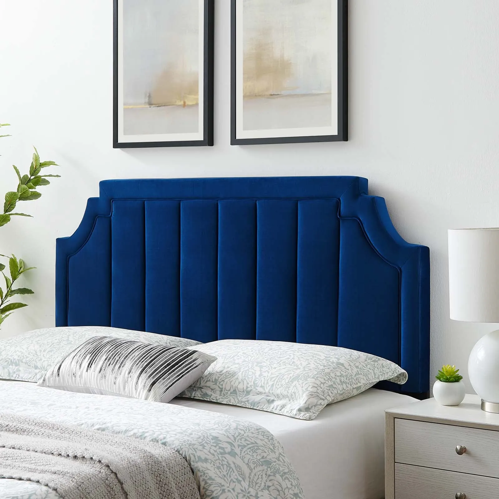 Alyona Channel Tufted Performance Velvet Headboard by Modway