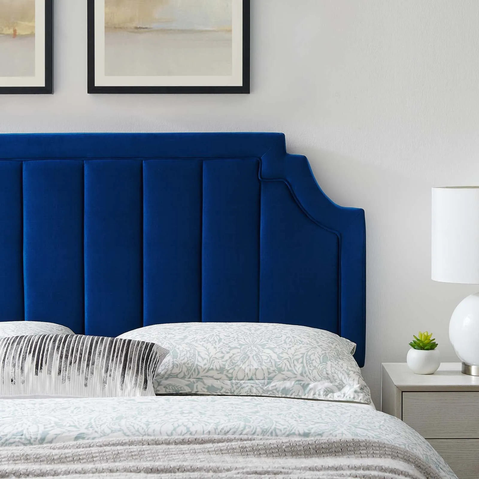 Alyona Channel Tufted Performance Velvet Headboard by Modway