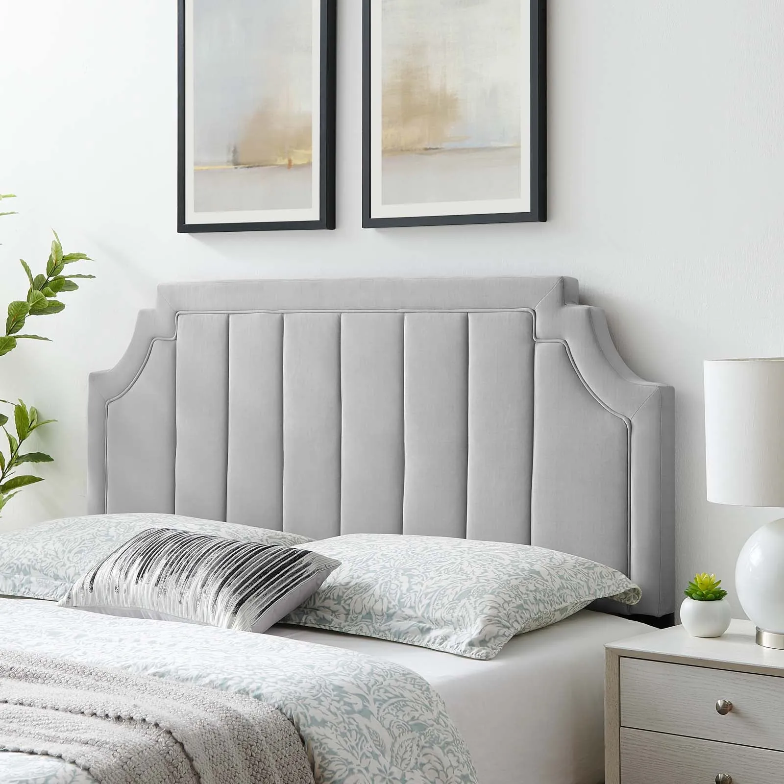 Alyona Channel Tufted Performance Velvet Headboard by Modway