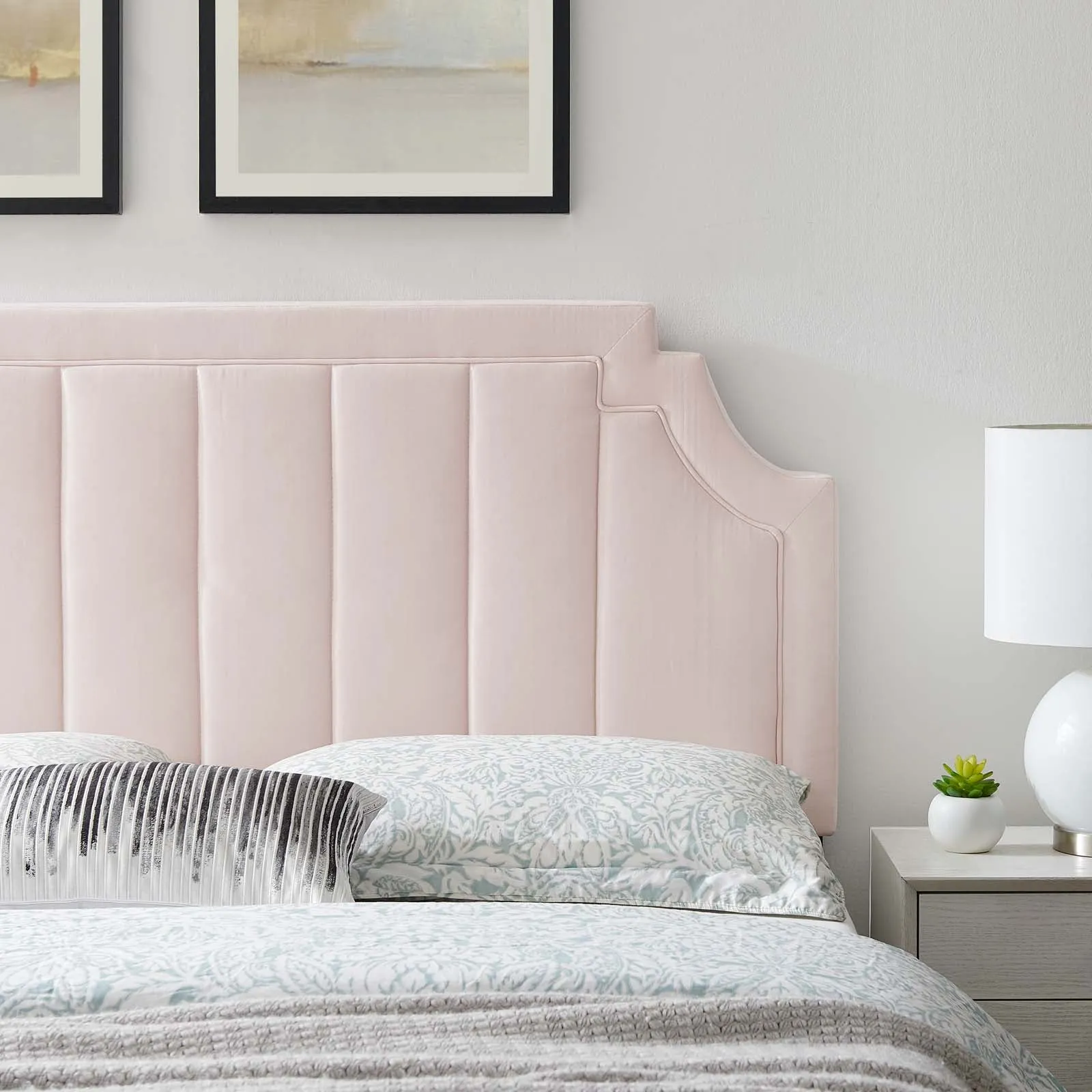 Alyona Channel Tufted Performance Velvet Headboard by Modway