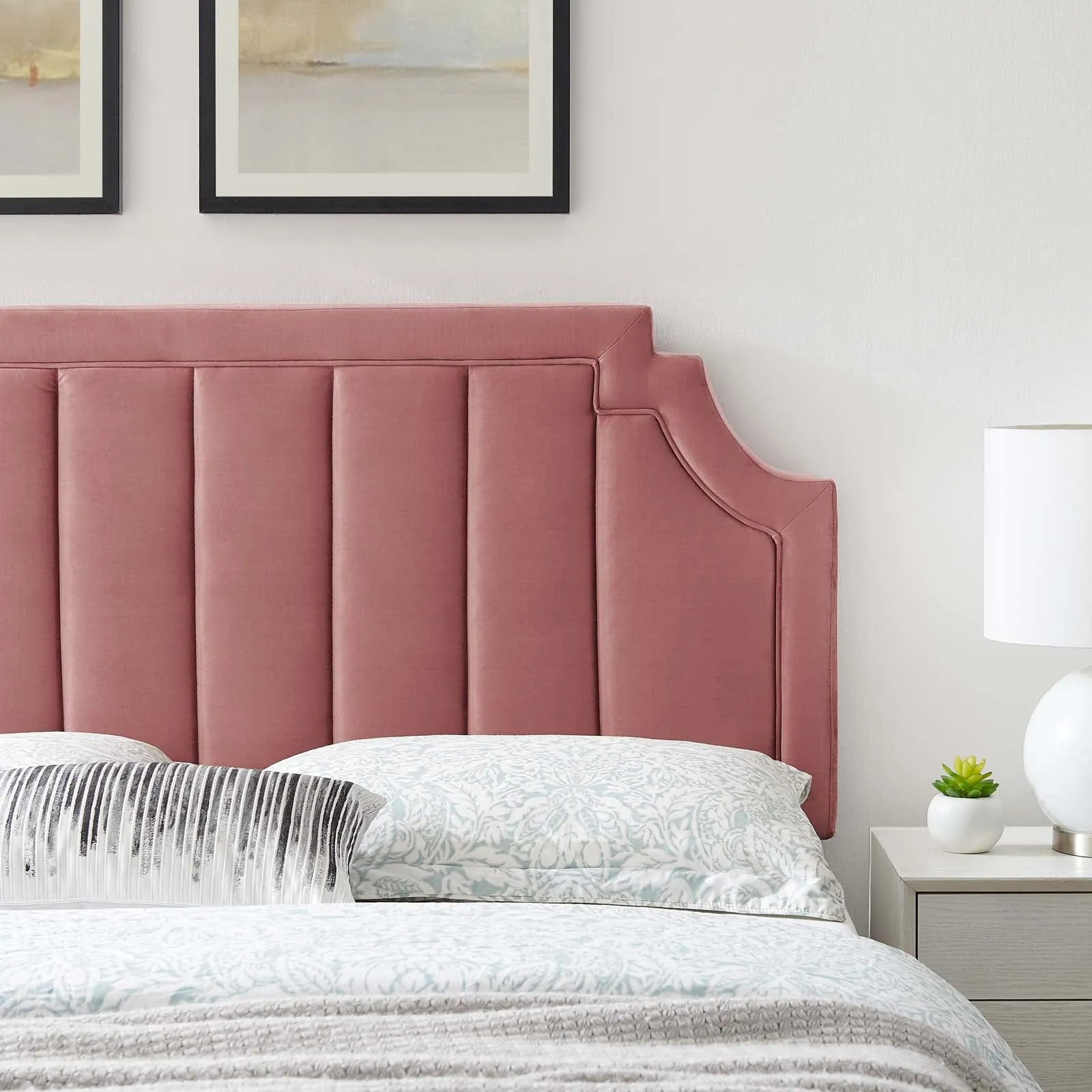 Alyona Channel Tufted Performance Velvet Headboard by Modway