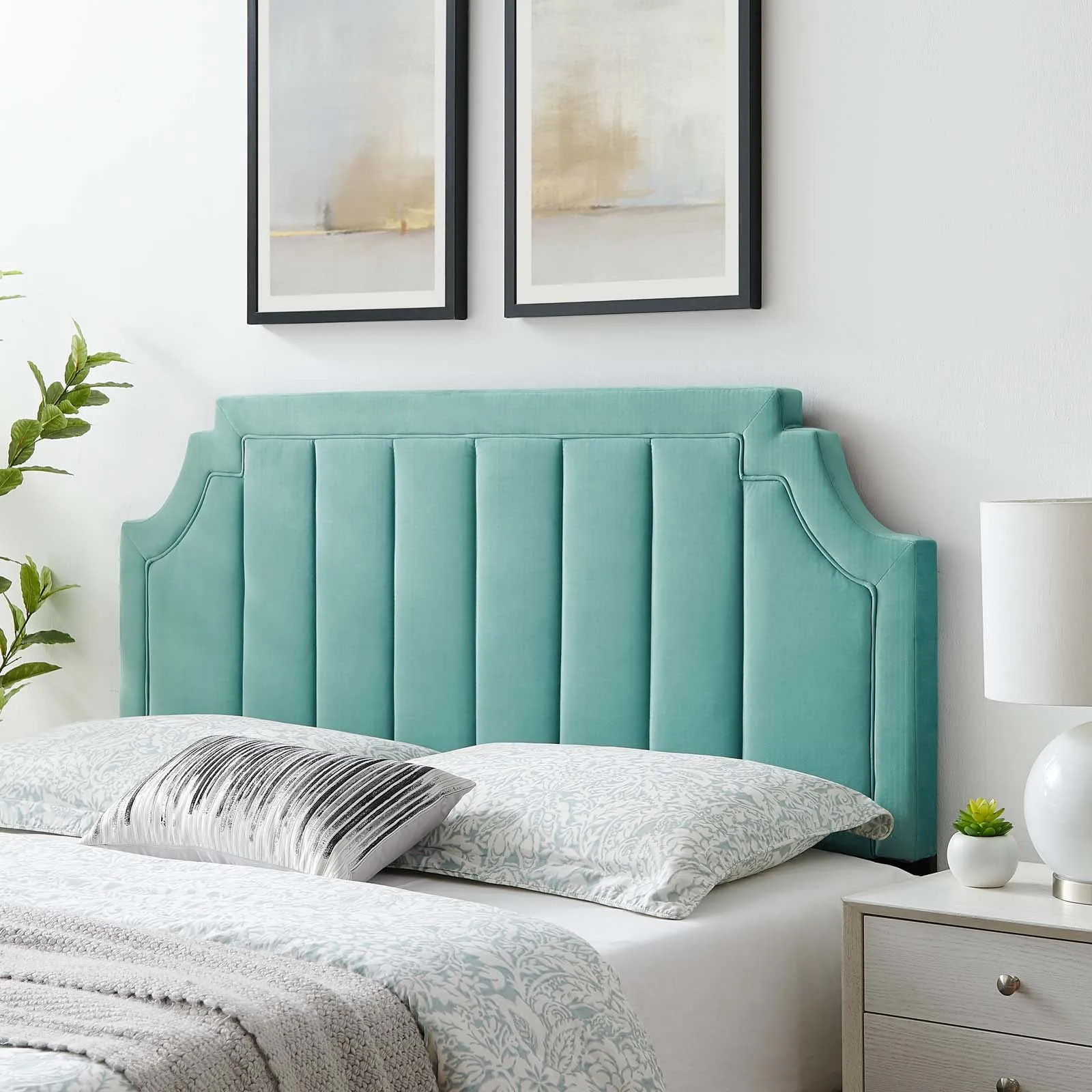 Alyona Channel Tufted Performance Velvet Headboard by Modway