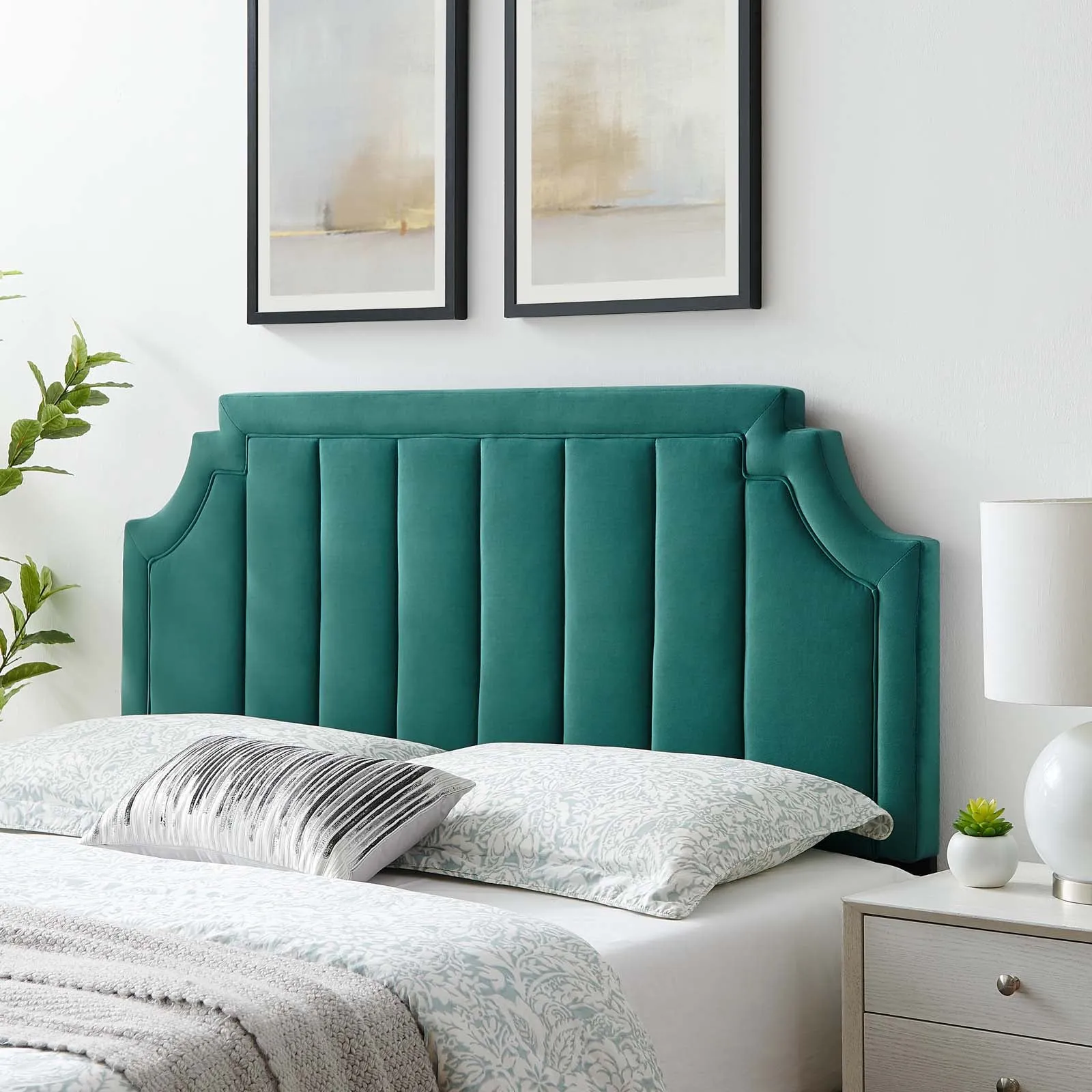 Alyona Channel Tufted Performance Velvet Headboard by Modway