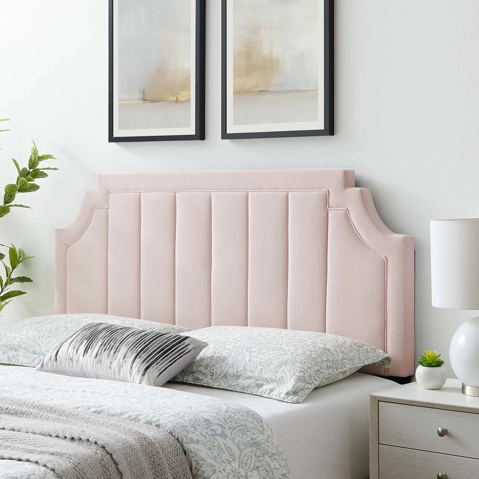 Alyona Channel Tufted Performance Velvet Headboard by Modway