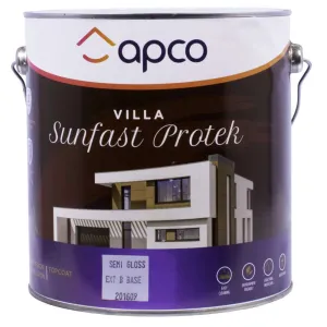 Apco Villa Sunfast Protek Top Coat Semi Gloss Acrylic Extra Bright Base 4L