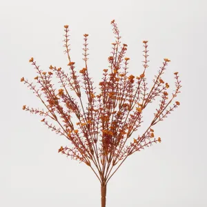 Autumnal Red Orange Faux Seeding Wildflower Bush Spray - 21"