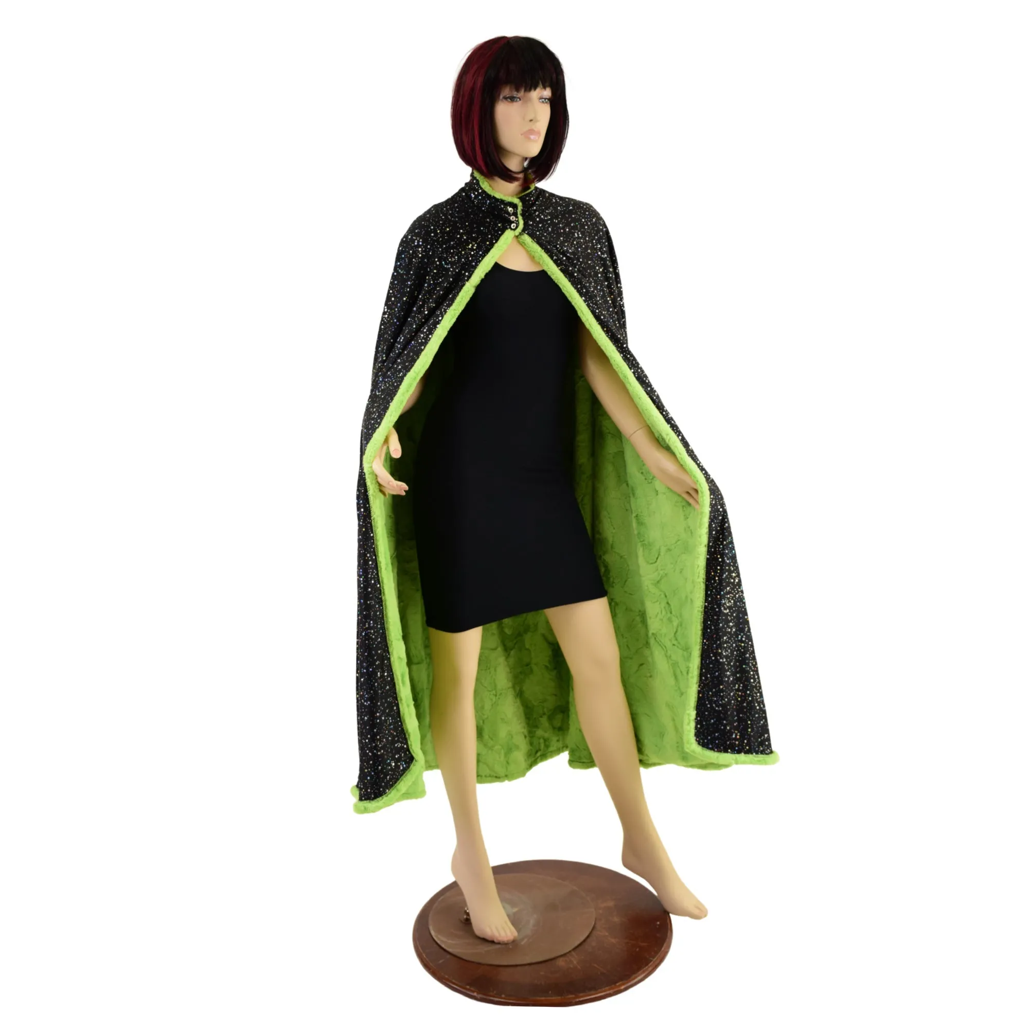 Avocado Minky Faux Fur Cape with Snap Collar