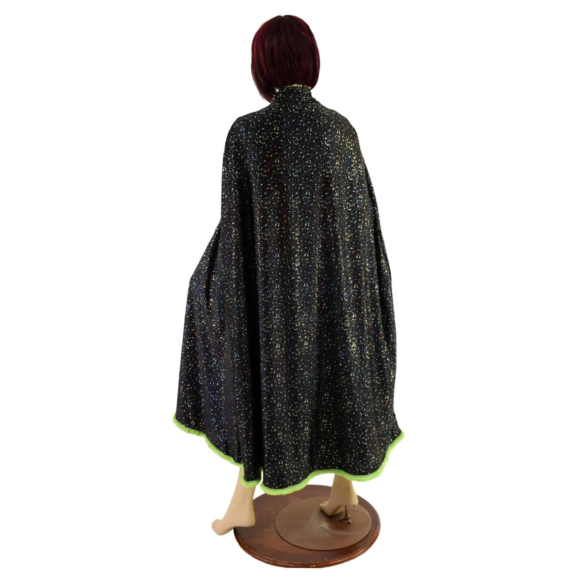 Avocado Minky Faux Fur Cape with Snap Collar