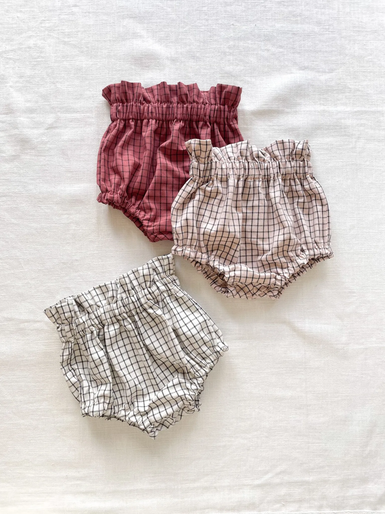 Baby bloomers / checkers - pastel blush