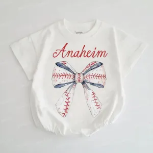 Baby Bow Anaheim Baseball Romper