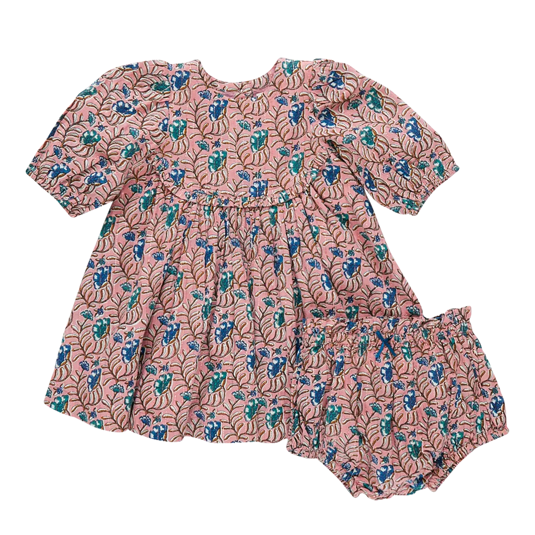 Baby Girls Rowan Dress Set - Mauveglow Vine Floral