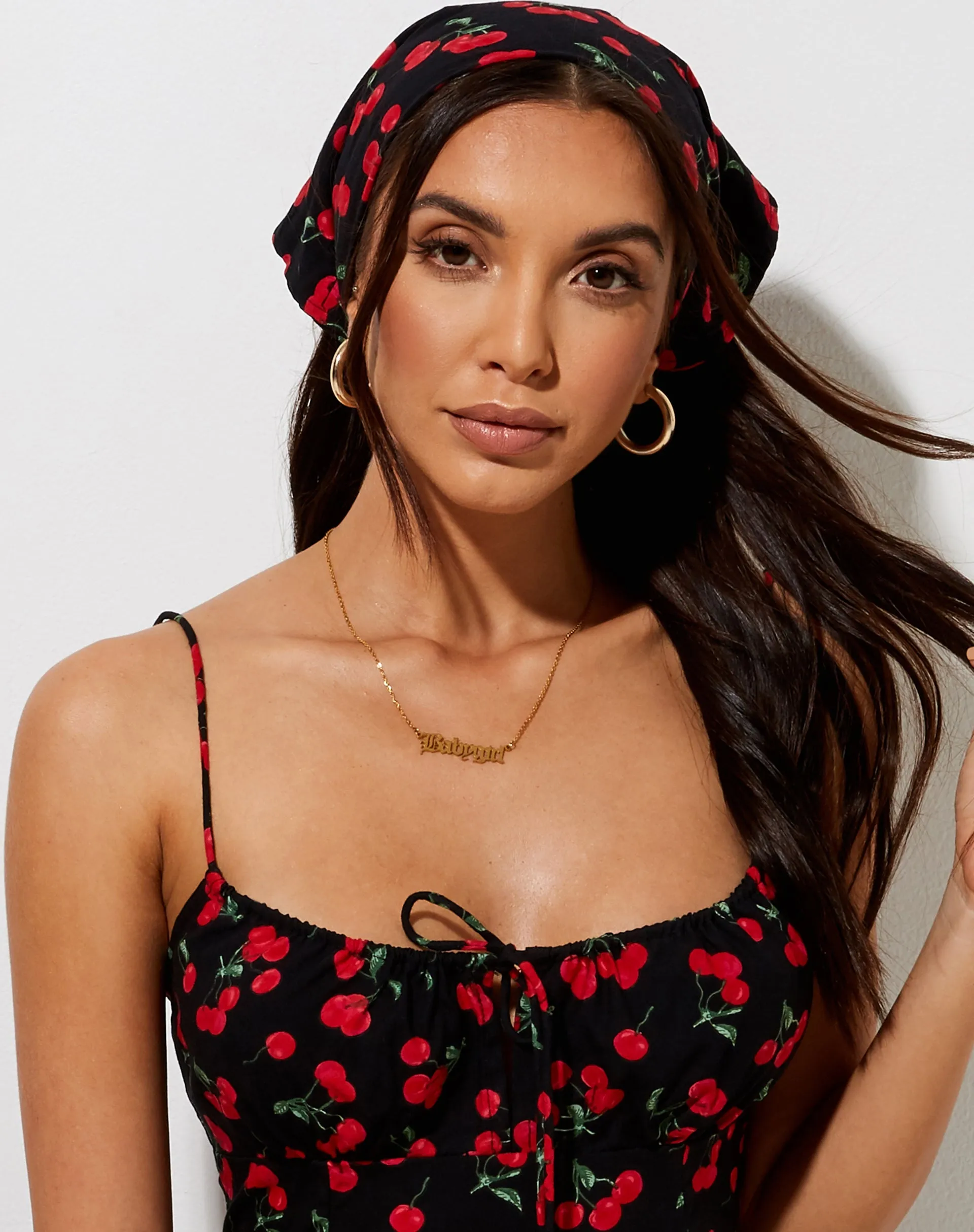 Bandana in Cherries Black