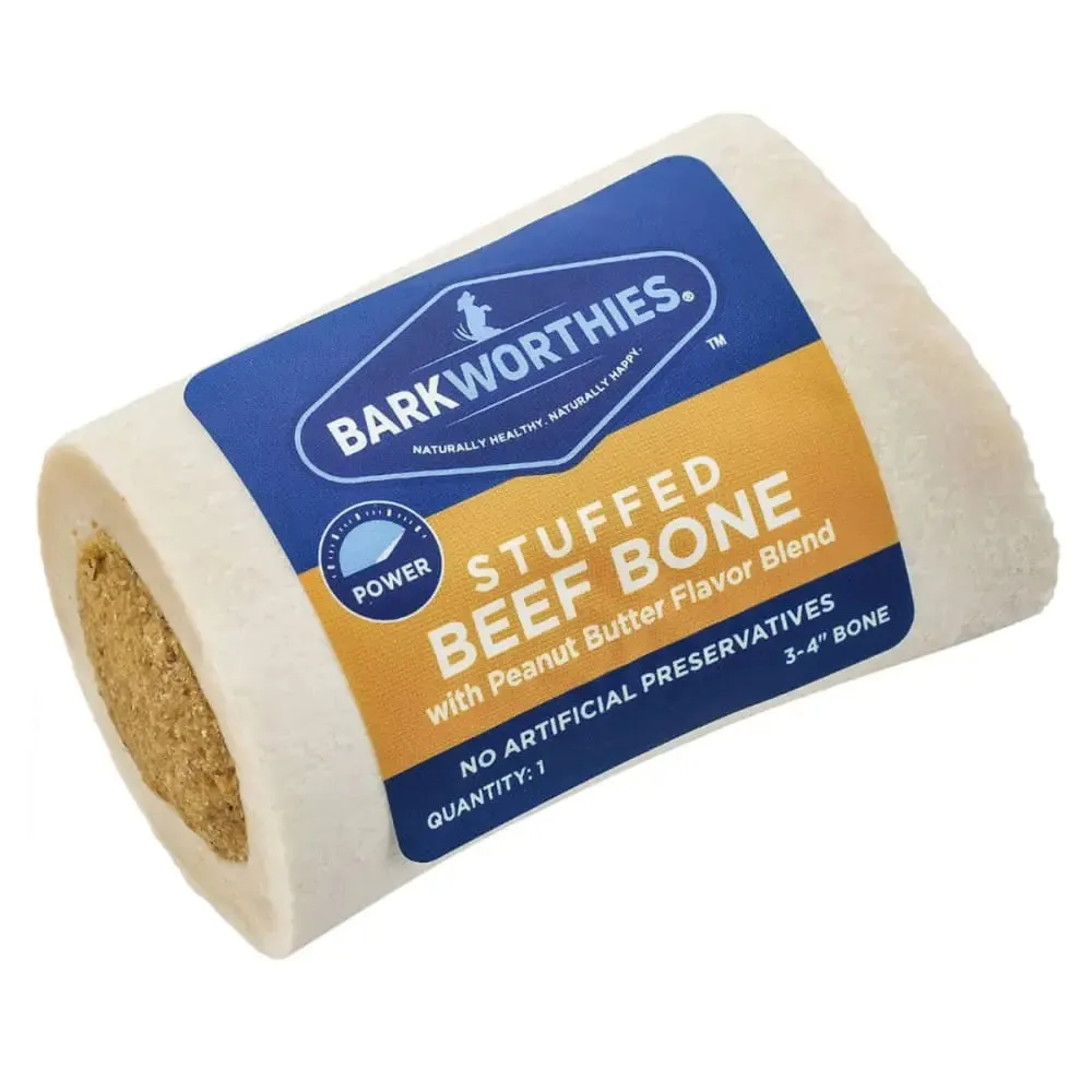 Barkworthies Shin Bone Stuffed Dog Healthy Chew