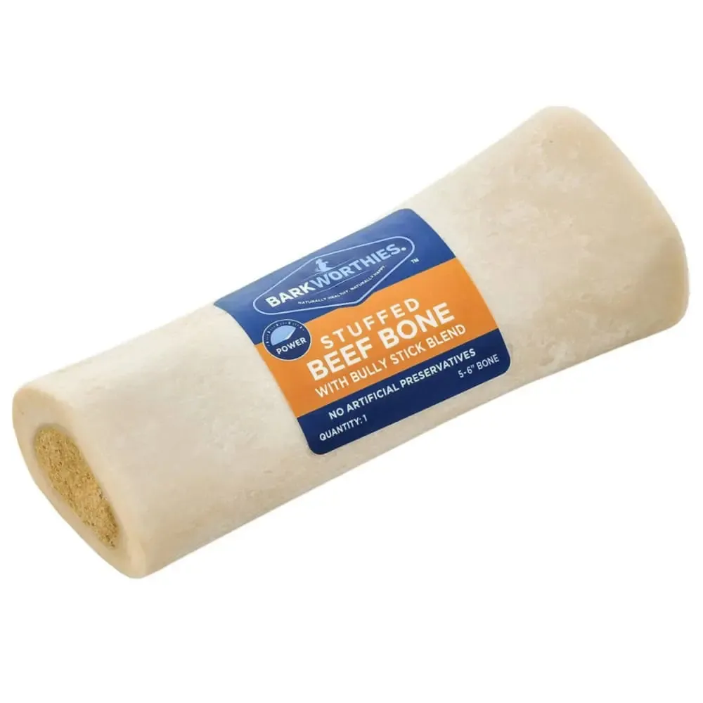 Barkworthies Shin Bone Stuffed Dog Healthy Chew