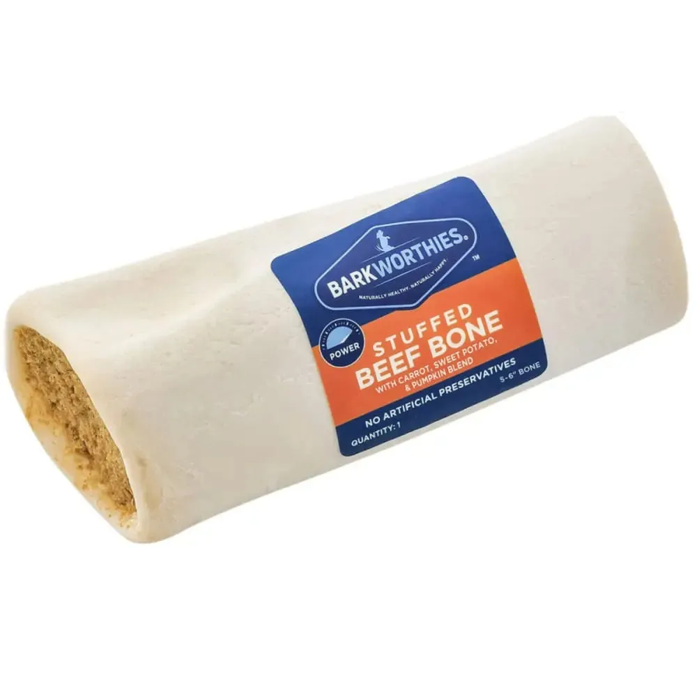 Barkworthies Shin Bone Stuffed Dog Healthy Chew