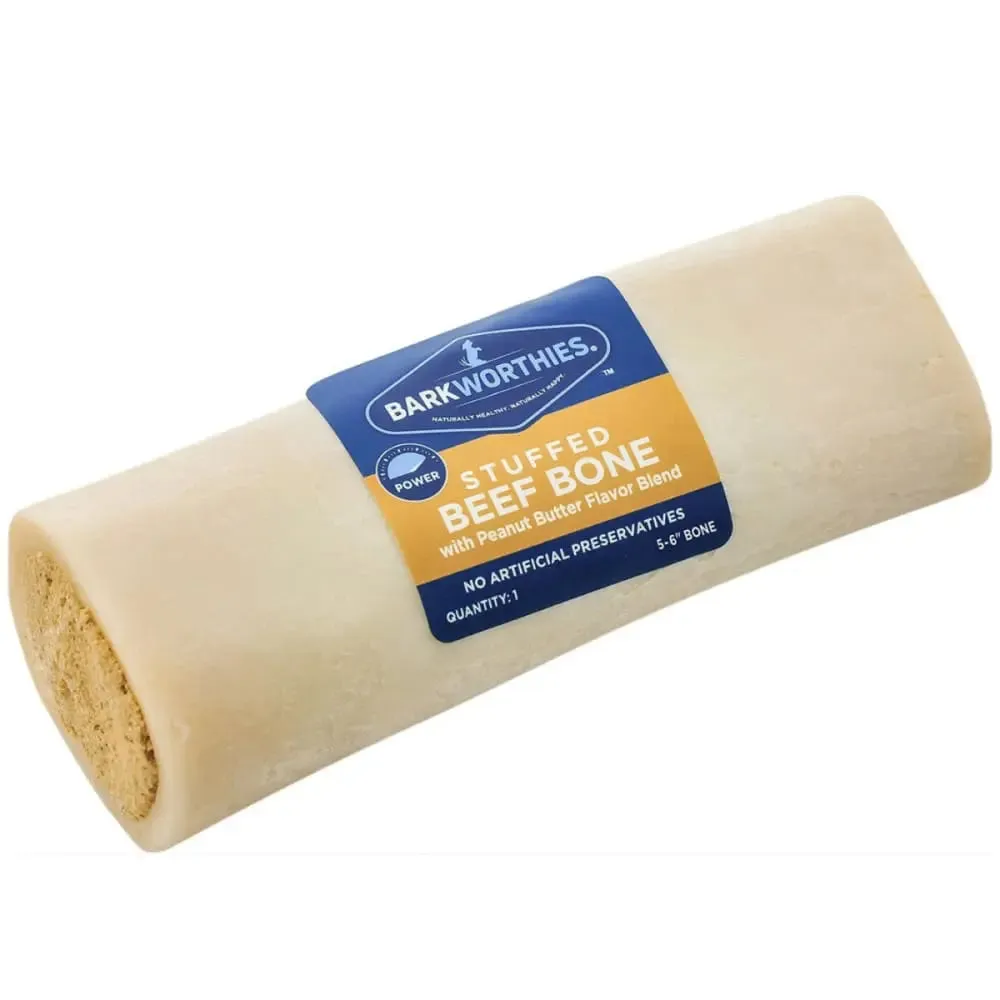 Barkworthies Shin Bone Stuffed Dog Healthy Chew