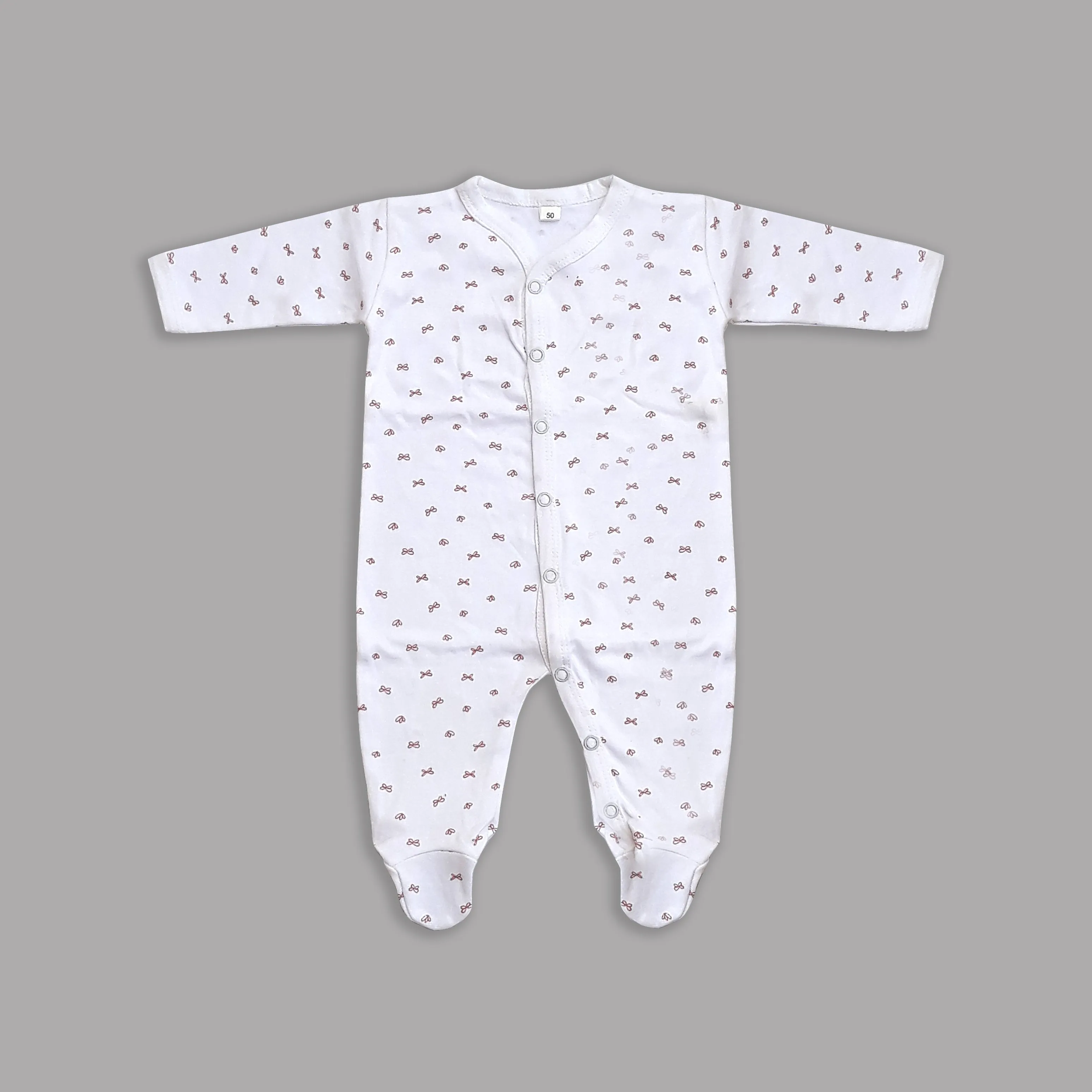 BC - Kids 'White' Organic Cotton Printed Romper BC445