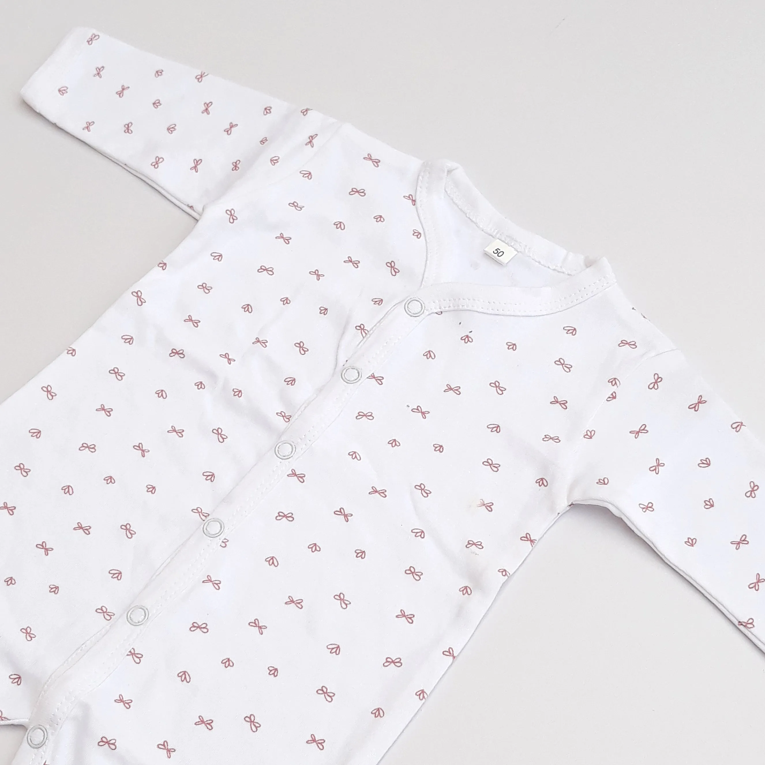 BC - Kids 'White' Organic Cotton Printed Romper BC445