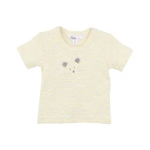 Bebe Unisex Mouse Tee in Lemon Stripe