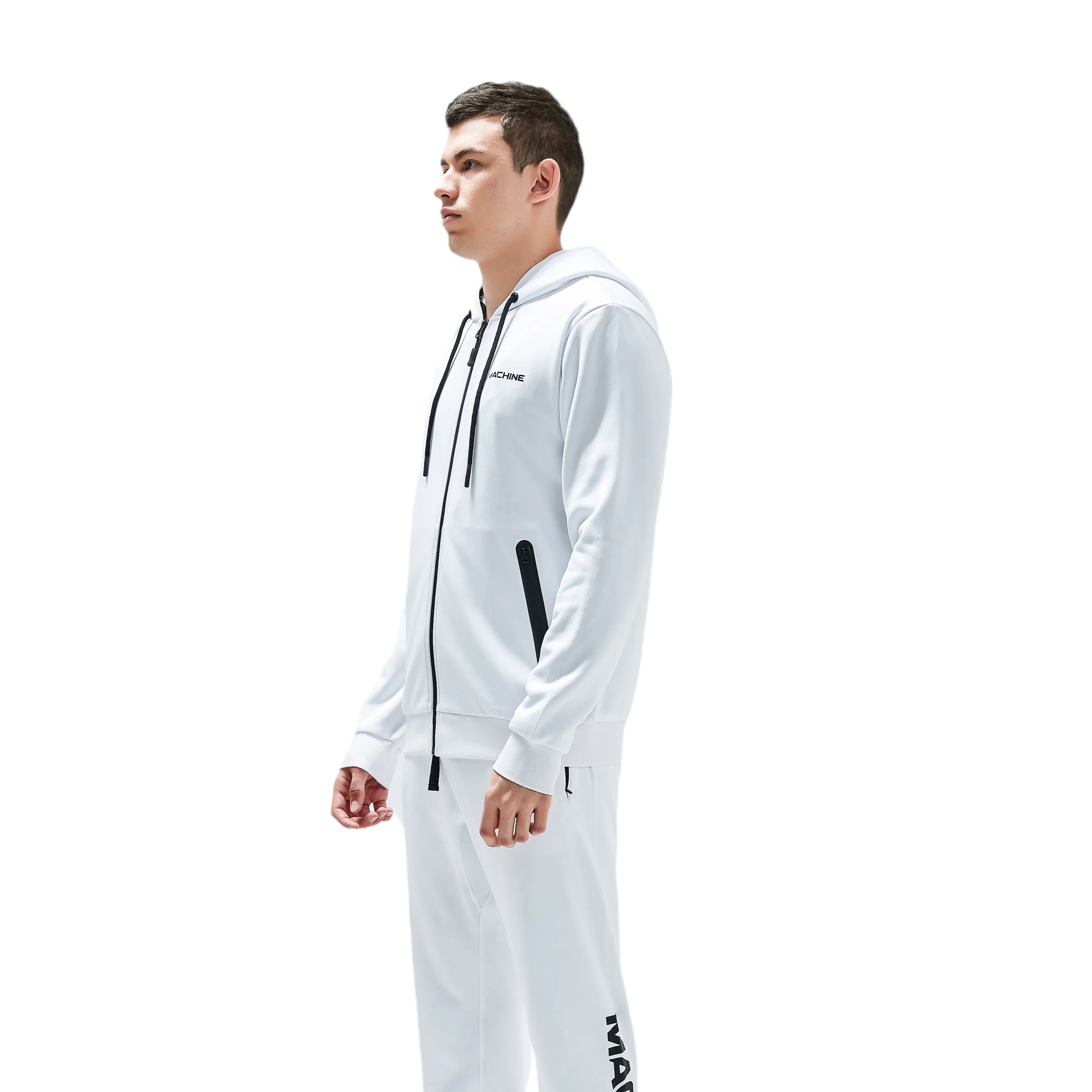 Beekman Zip Up Performance Hoodie - Alpine White