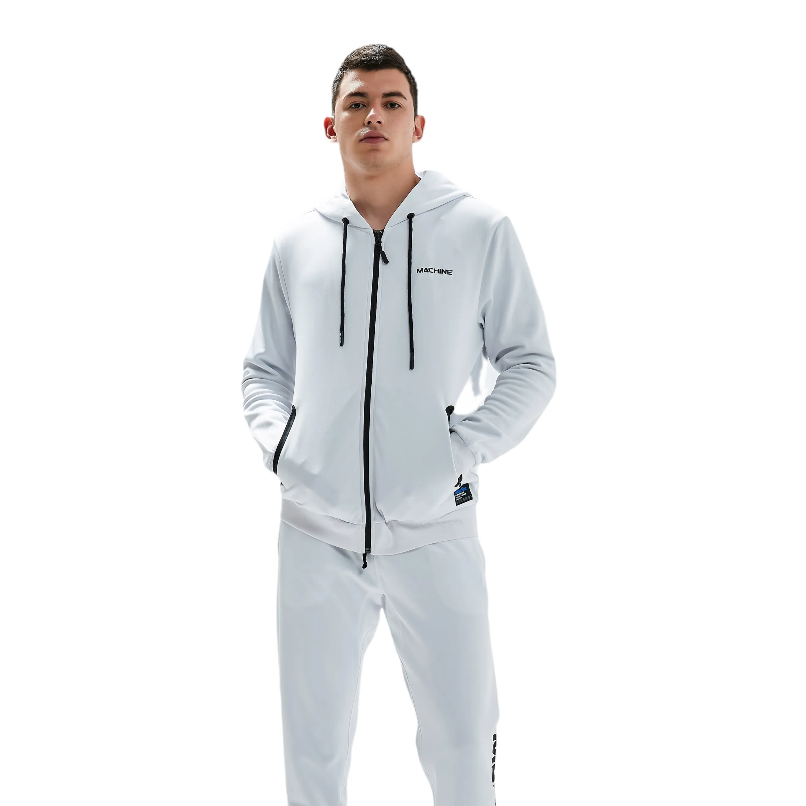 Beekman Zip Up Performance Hoodie - Alpine White