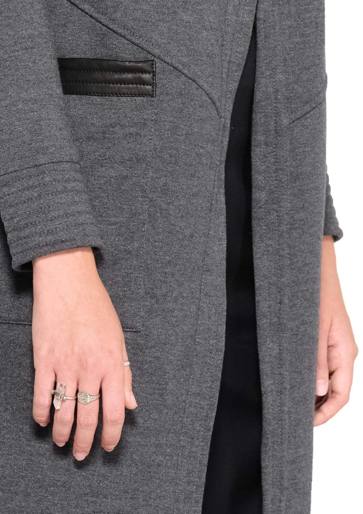 BELTED CARDIGAN IN GREY