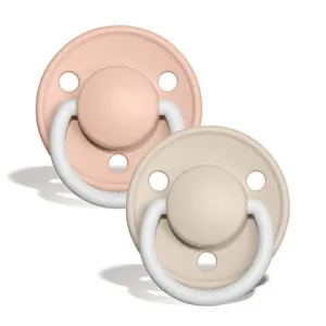 BIBS De Lux GLOW Silicone Pacifier 2 Pack - Blush Vanilla