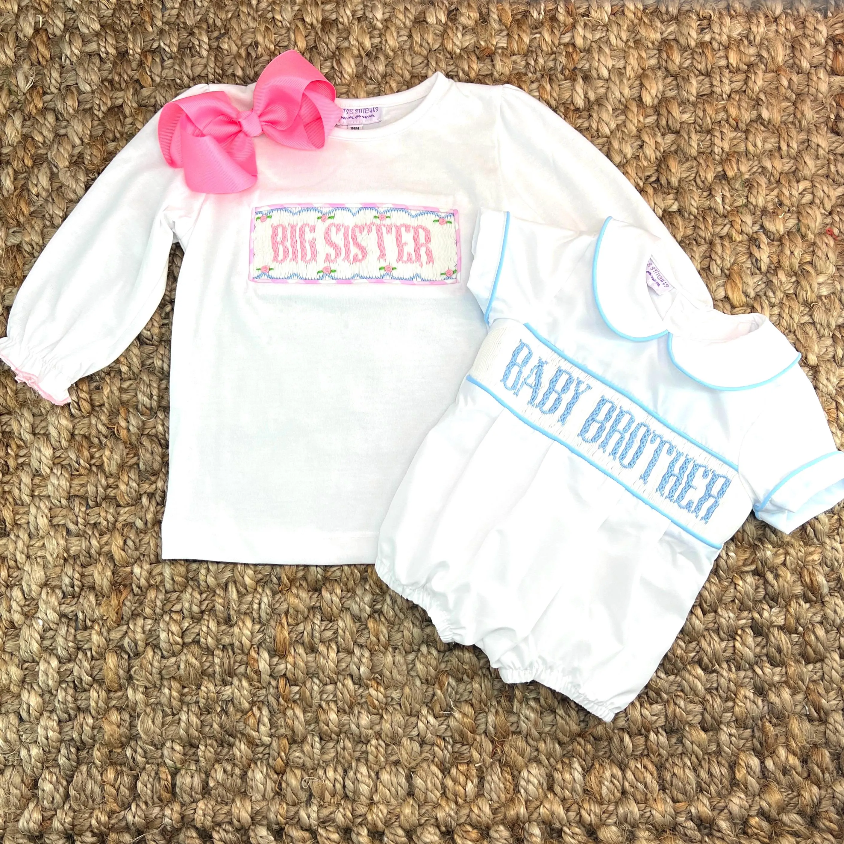 Big Sister Smocked Shirt with long sleeves - (Shorts Sold Separately)