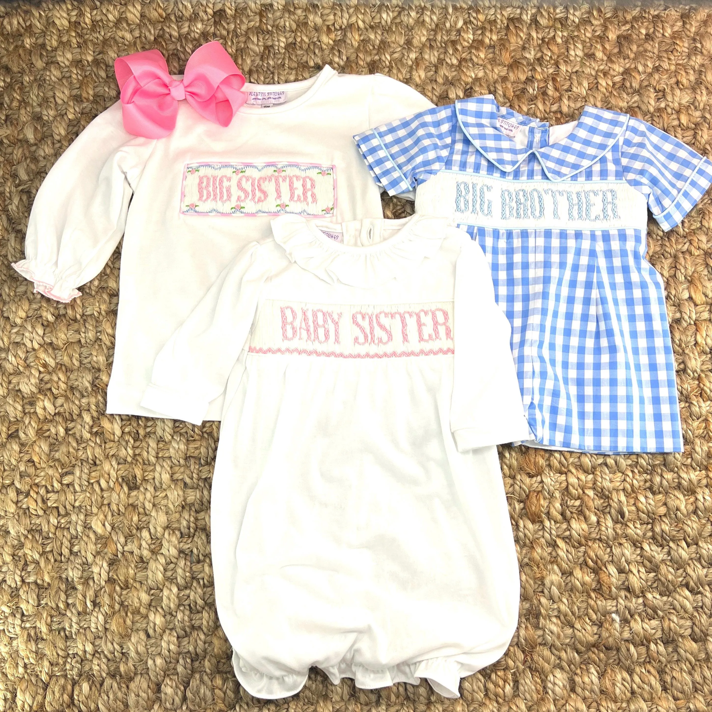 Big Sister Smocked Shirt with long sleeves - (Shorts Sold Separately)