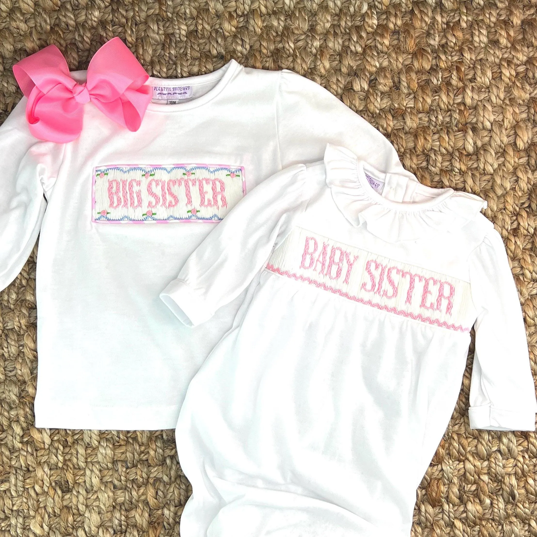 Big Sister Smocked Shirt with long sleeves - (Shorts Sold Separately)