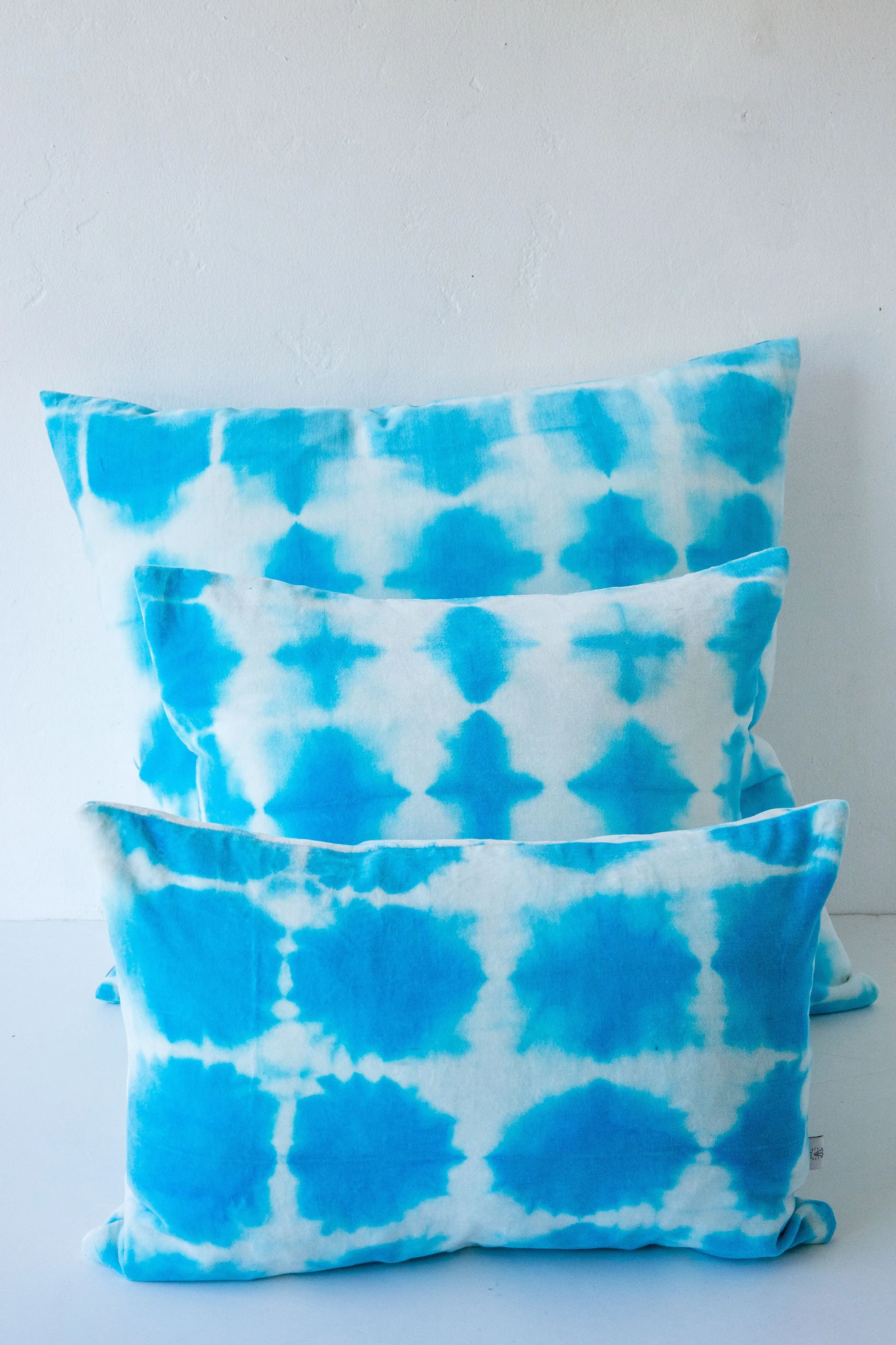 Blessed White/Blue Tye Dye Velvet Pillows