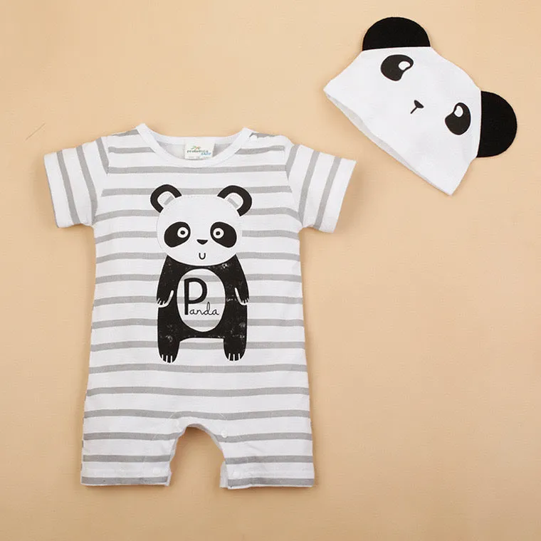 Boys And Girls Character 2 Pcs Rompers   Hat