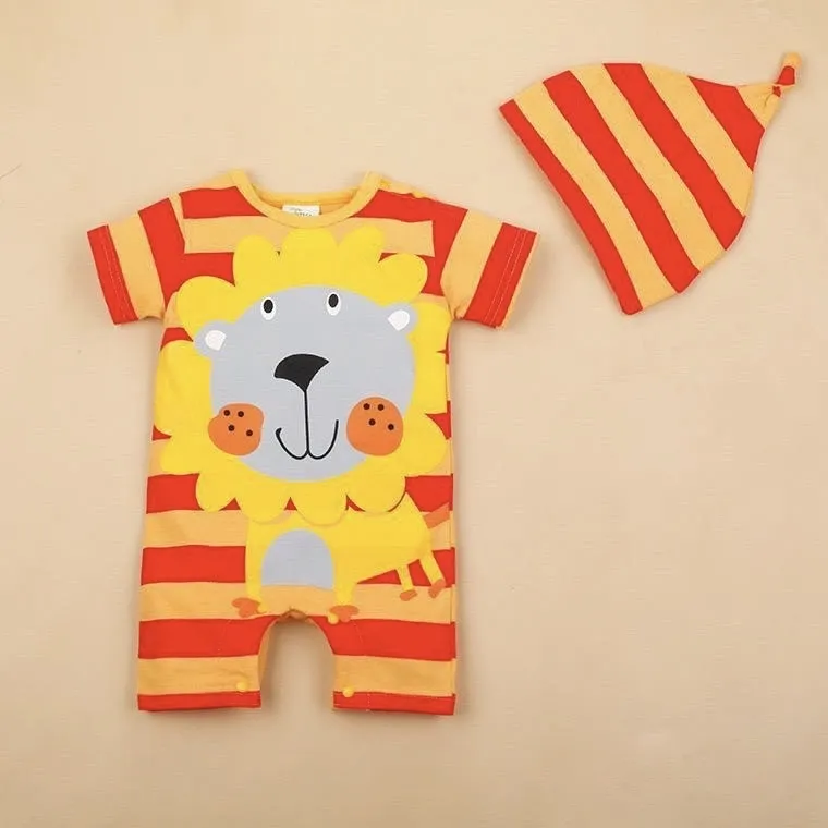 Boys And Girls Character 2 Pcs Rompers   Hat