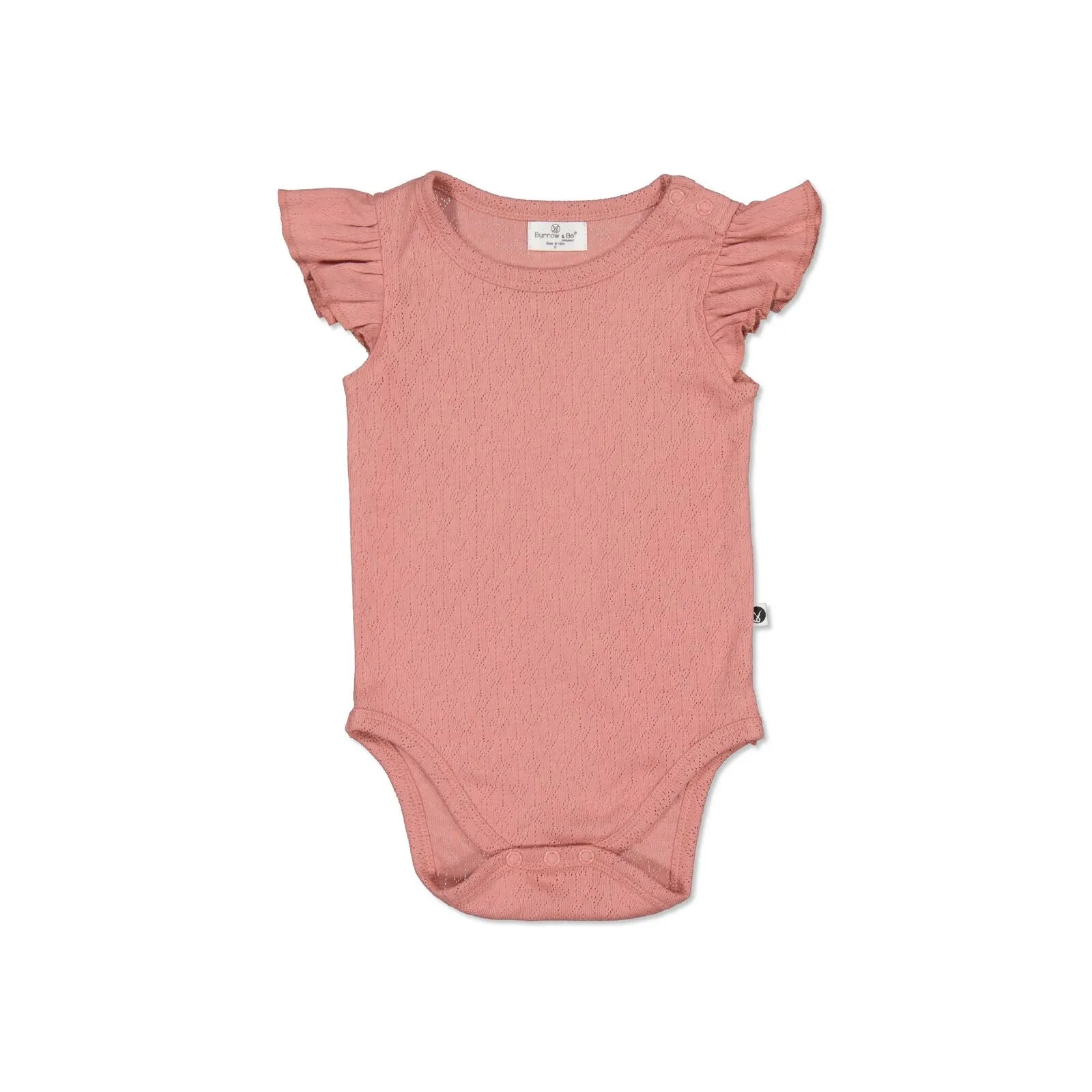 Burrow & Be Pointelle Flutter Sleeve Bodysuit Dusk