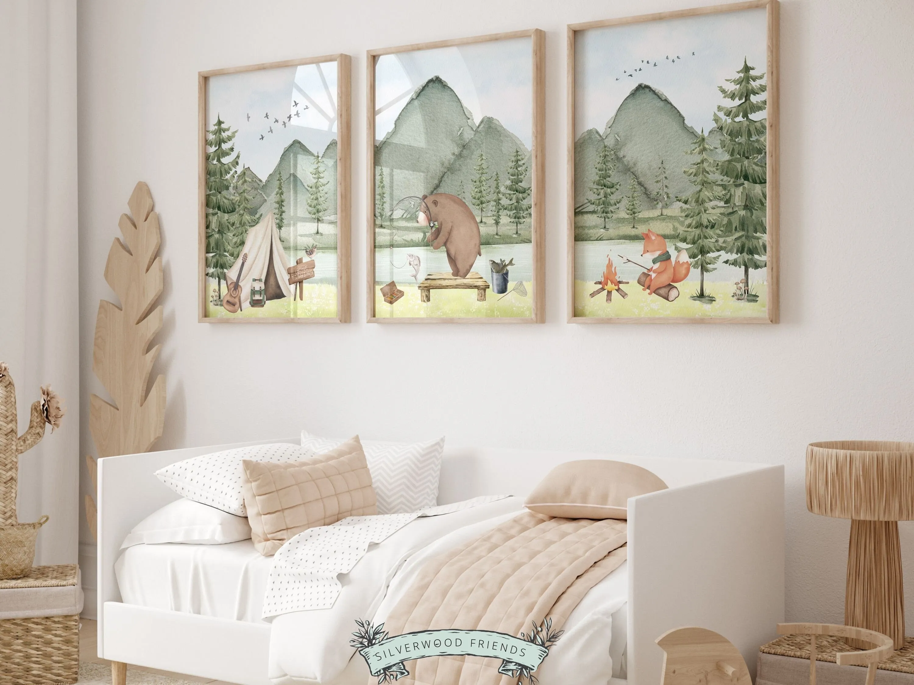 Camping Animals Nursery Prints